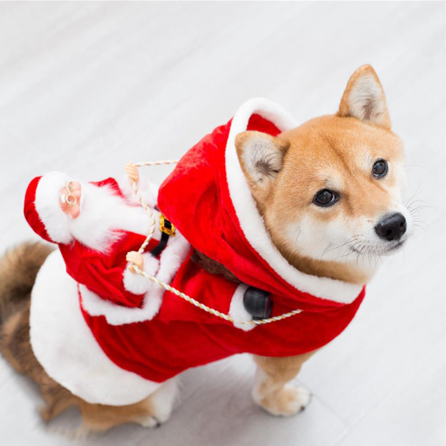Santa & Elf Rider Dog Costume