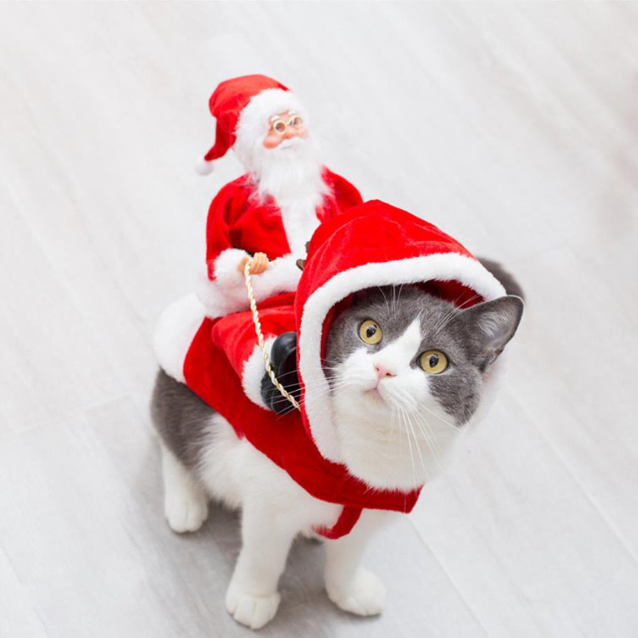 Santa & Elf Rider Dog Costume